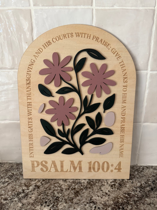 Matisse Wood Sign - Psalm 100:4